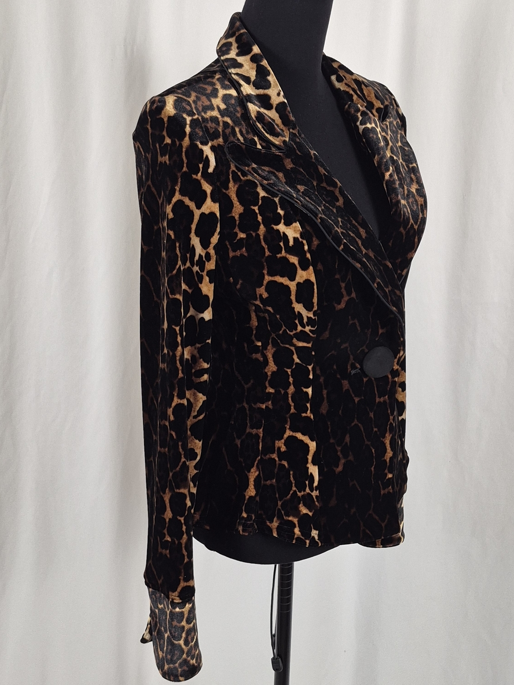 Design Today's by Song & Sung Vintage (Med) Velvet Leopard Blazer Modern Size XS - Picture 3 of 16